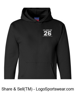 Class of 2026 Hoodie in Black Design Zoom
